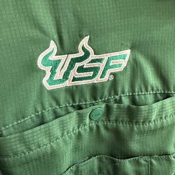 Columbia PFG USF Bulls Fishing Shirt Mens Green Florida South Florida - Picture 4 of 9
